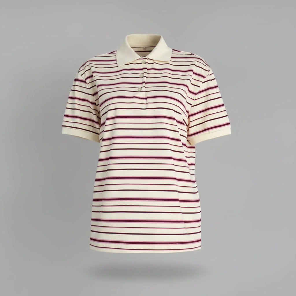 Polo a Righe in Maglia Donna – Stile Preppy