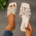 Sandalo Flat con Fascia H Beige – Calzatura Estiva Donna | My One Only Shop